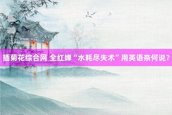 插菊花综合网 全红婵“水耗尽失术”用英语奈何说？