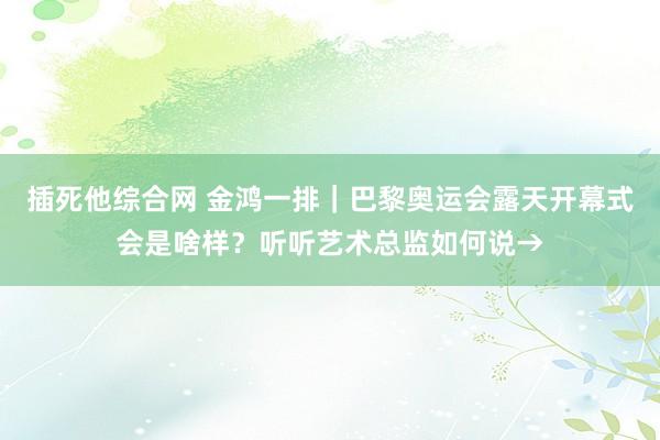 插死他综合网 金鸿一排｜巴黎奥运会露天开幕式会是啥样？听听艺术总监如何说→