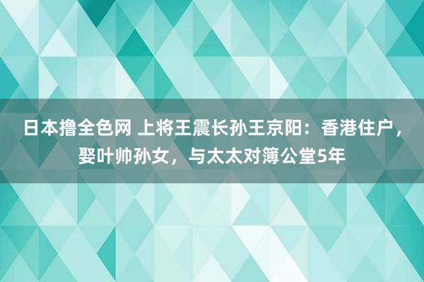 日本撸全色网 上将王震长孙王京阳：香港住户，娶叶帅孙女，与太太对簿公堂5年