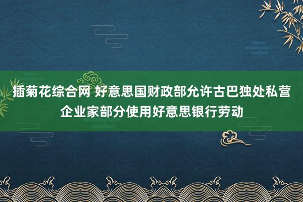 插菊花综合网 好意思国财政部允许古巴独处私营企业家部分使用好意思银行劳动