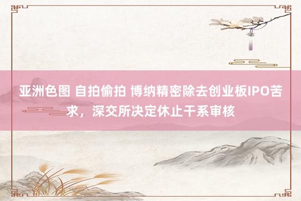 亚洲色图 自拍偷拍 博纳精密除去创业板IPO苦求，深交所决定休止干系审核