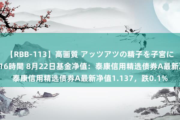 【RBB-113】高画質 アッツアツの精子を子宮に孕ませ中出し120発16時間 8月22日基金净值：泰康信用精选债券A最新净值1.137，跌0.1%