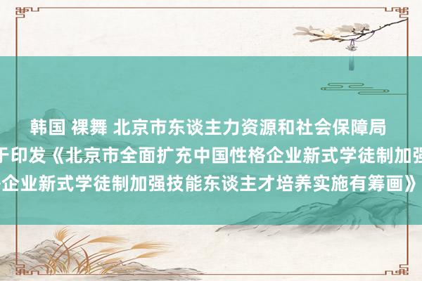 韩国 裸舞 北京市东谈主力资源和社会保障局 北京市财政局等部门对于印发《北京市全面扩充中国性格企业新式学徒制加强技能东谈主才培养实施有筹画》的奉告