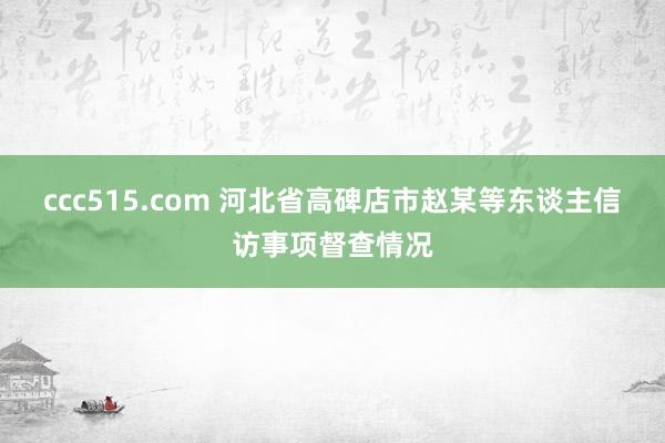 ccc515.com 河北省高碑店市赵某等东谈主信访事项督查情况